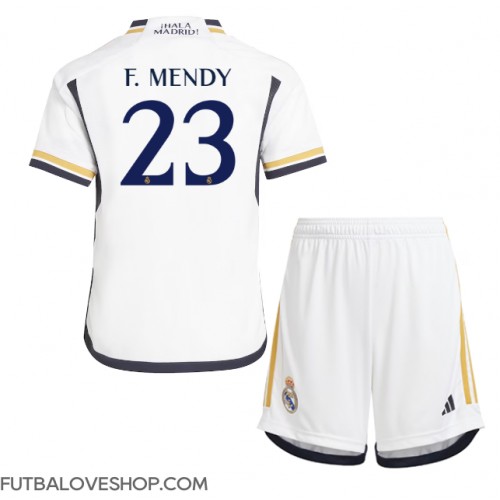 Dres Real Madrid Ferland Mendy #23 Domáci pre deti 2023-24 Krátky Rukáv (+ trenírky)